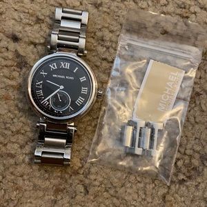 Silver Michael Kors Watch with Rhinestones